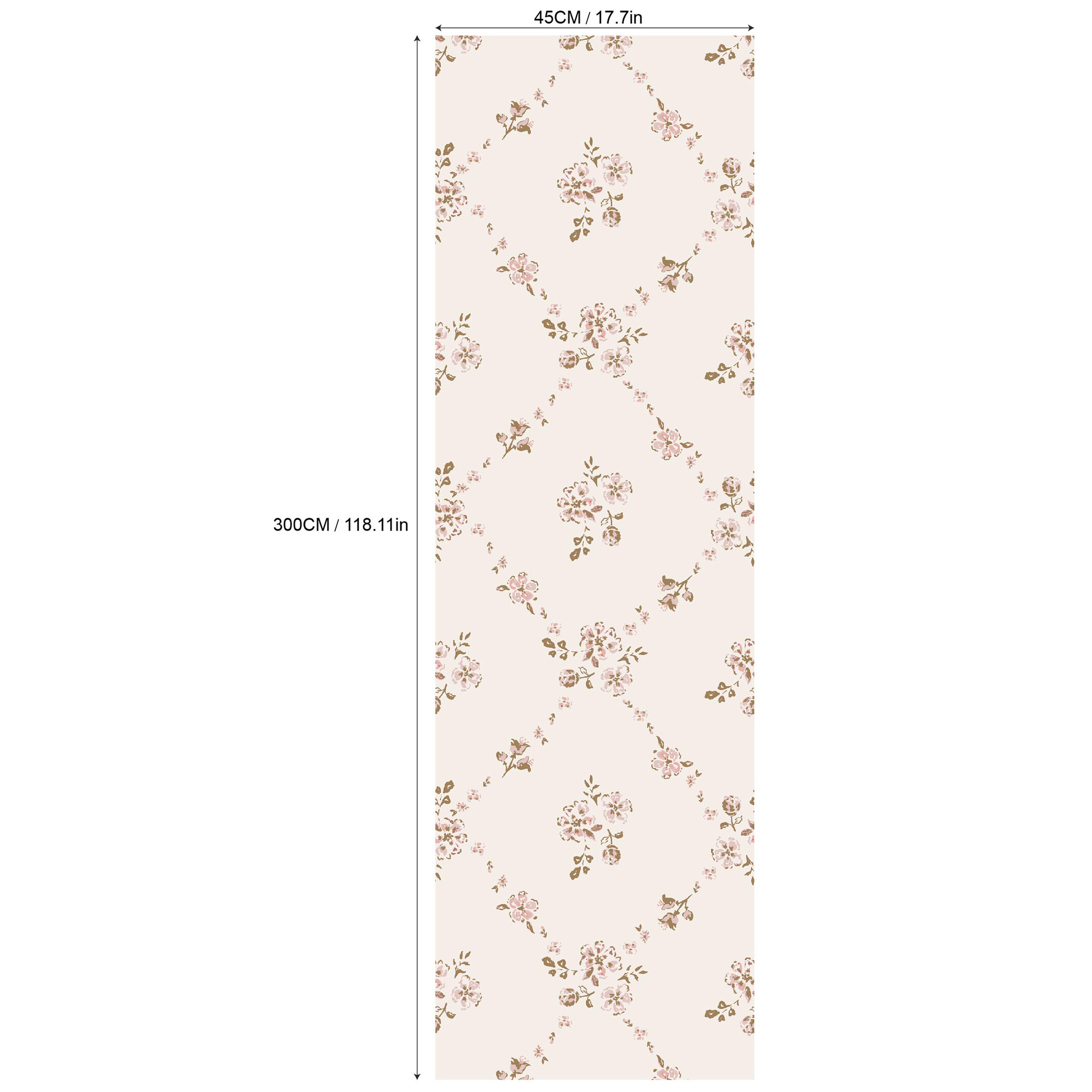 Baby Nursery Decor Girl - Adhesive Wallpaper for Wall Pink Flower