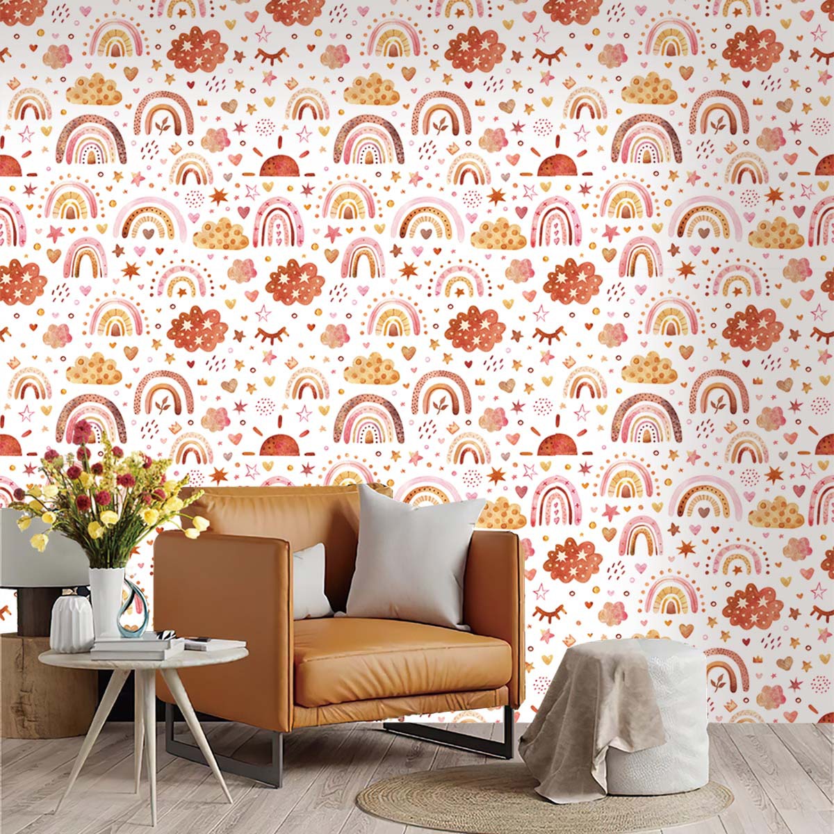 Rainbow Wallpaper Peel and Sti - Baby Nursery Peel And Stick Wallpaper recension och pris