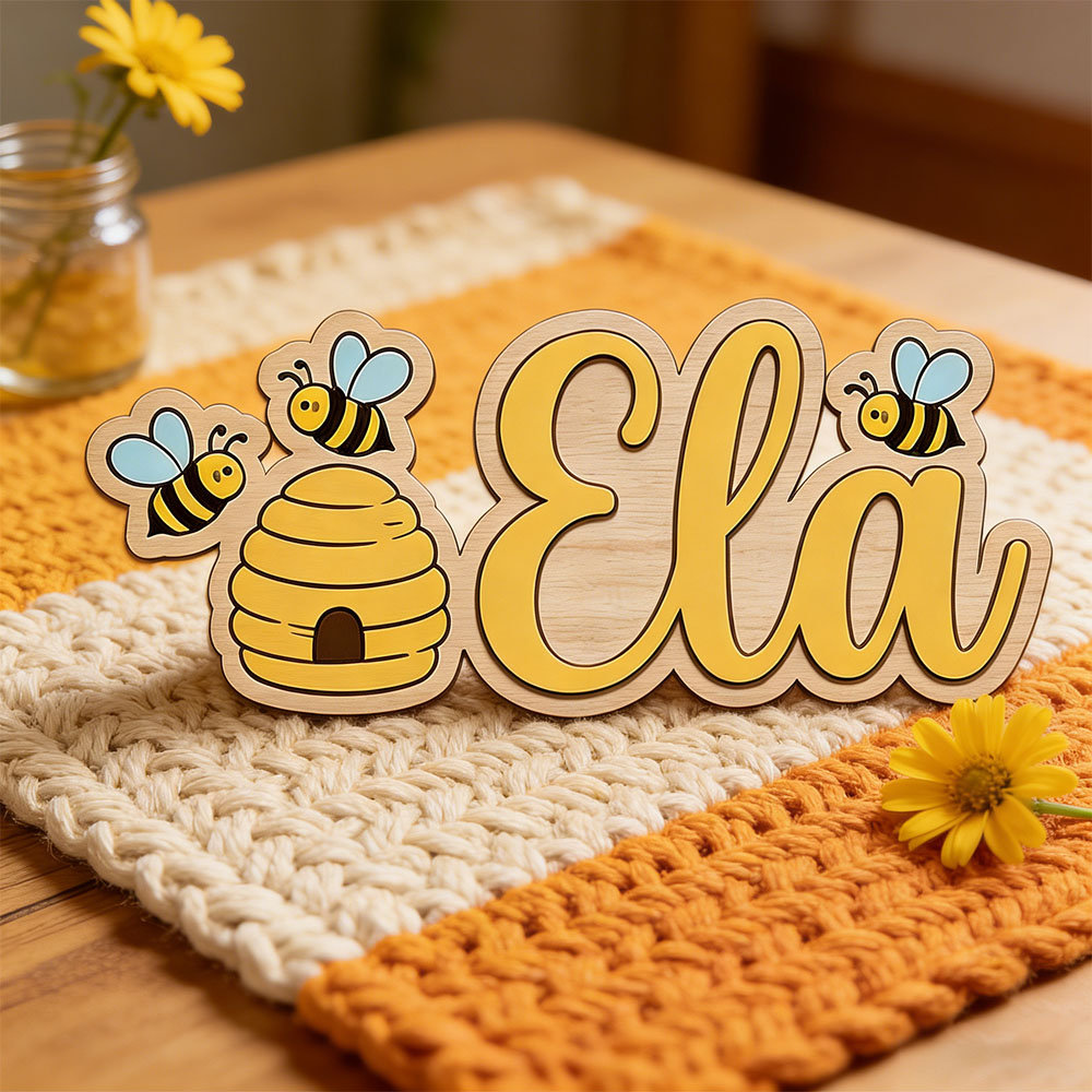 Personalized Cute Bee Hive Nam - Baby Nursery Decor Girl recension och pris