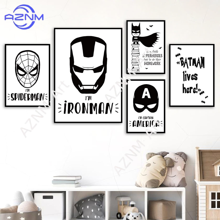 Wall Art Canvas Painting Bat C - Baby Nursery Boy recension och pris